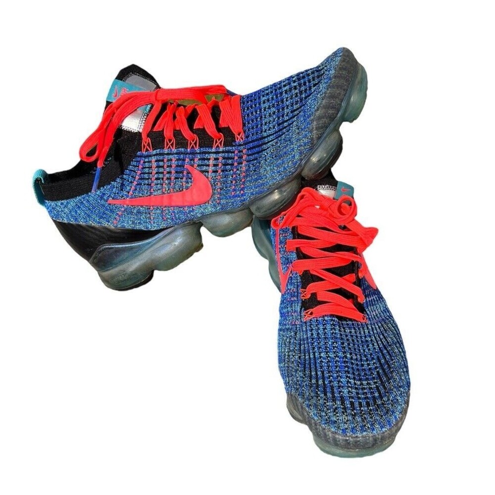 NIKE‎ AIR MAX VAPORMAX Mens Sz 11 FLYKNIT 3.0 BLUE FURY CRIMSON AJ6900-401